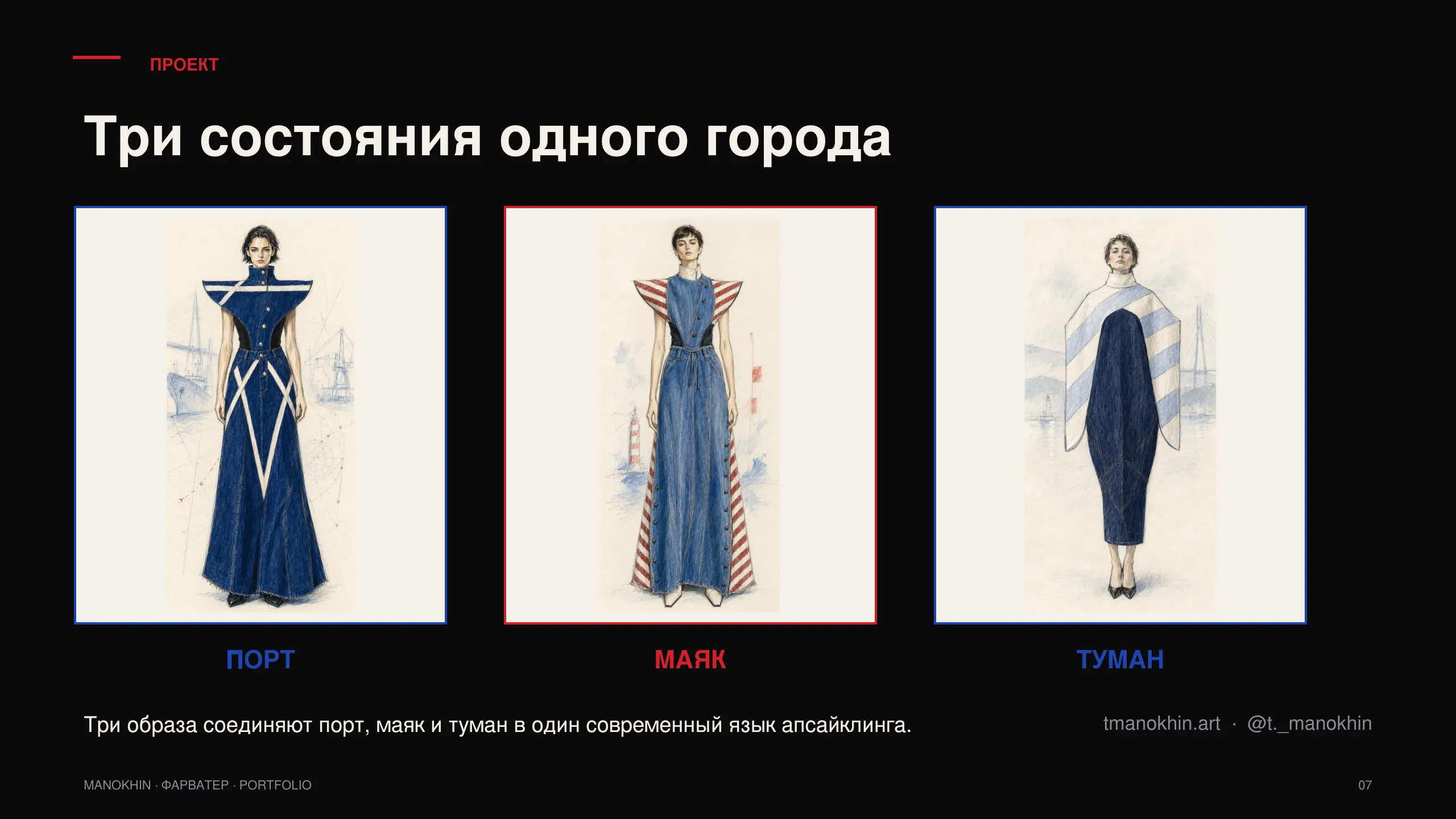 Три образа «Фарватер» вместе — Порт, Маяк и Туман